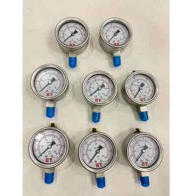 ĐỒNG HỒ ĐO ÁP SUẤT MẶT 100MM HV CHÂN INOX